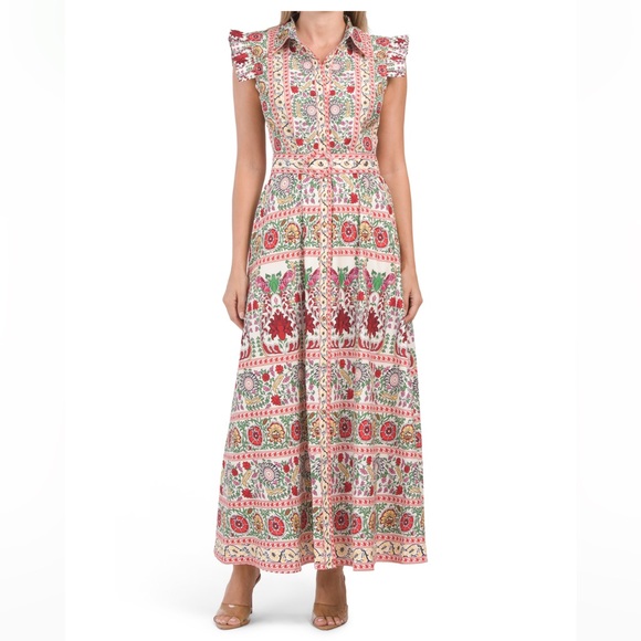 Dalia Macphee | Dresses | Last Chancedalia Macpheeruffle Sleeve Maxi ...